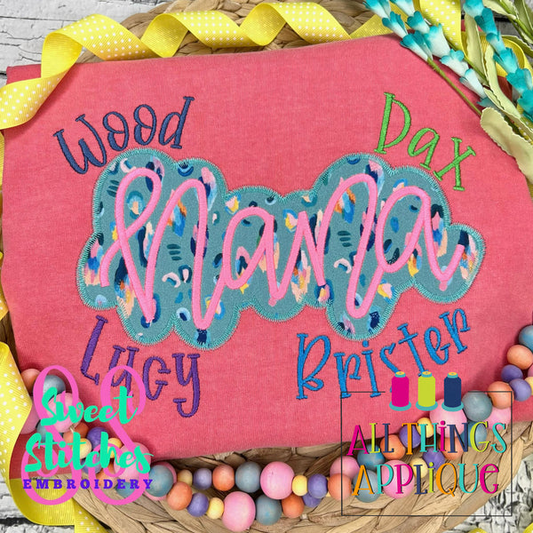 Nana - Cursive - ZZ – allthingsapplique