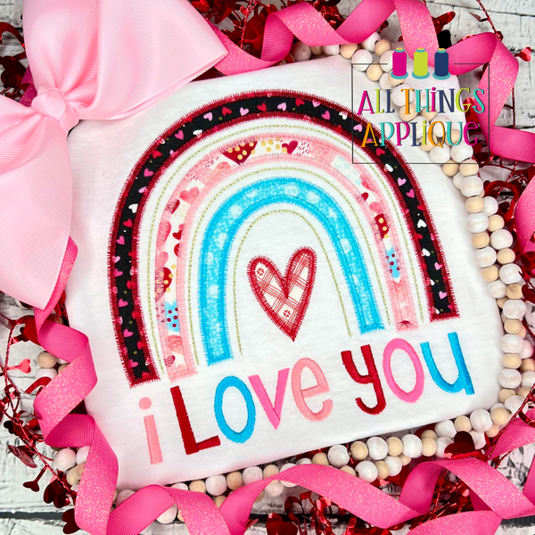 I Heart You Rainbow - Zig Zag – allthingsapplique