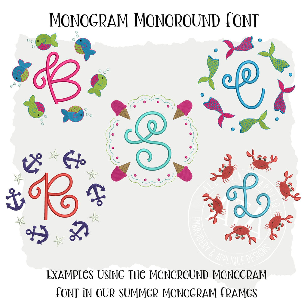 Alk Monogram Monoround Monogram Embroidery Font – allthingsapplique