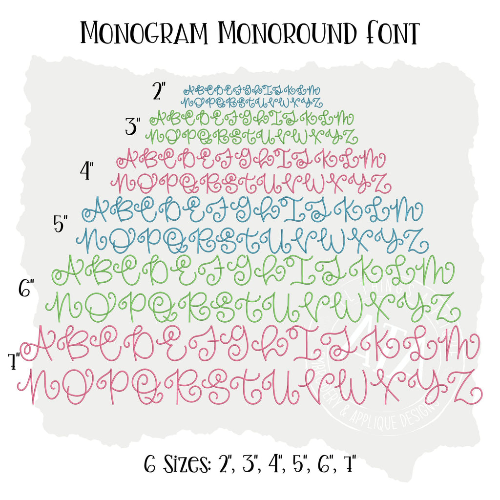 Monoround Monogram Embroidery Font – allthingsapplique