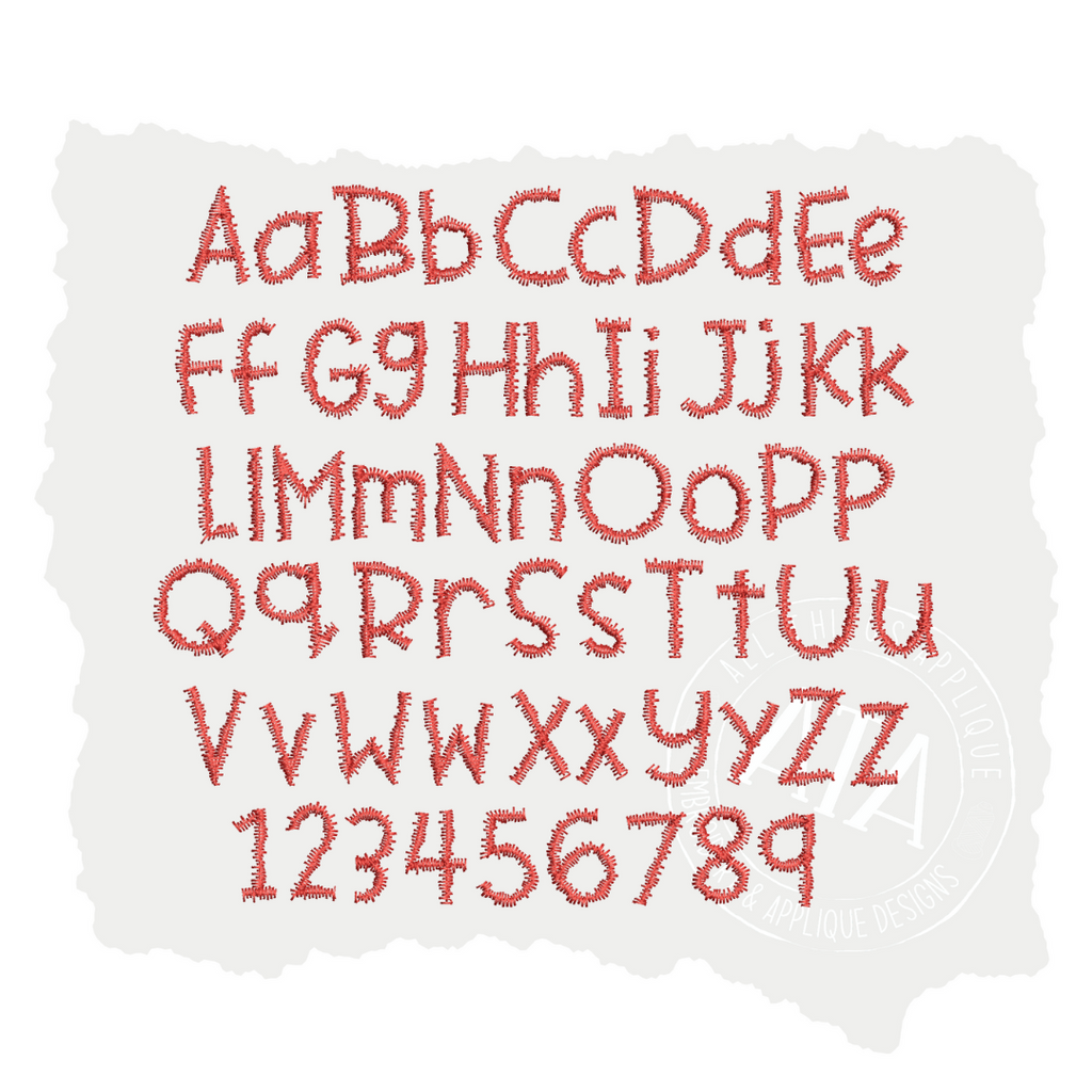 Scribble Lettering Crayon Scribble Embroidery Font – allthingsapplique