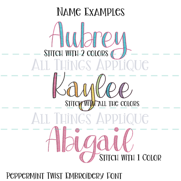 Peppermint Twist Embroidery Font – allthingsapplique