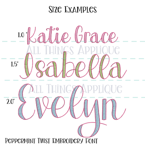 Peppermint Twist Embroidery Font – allthingsapplique