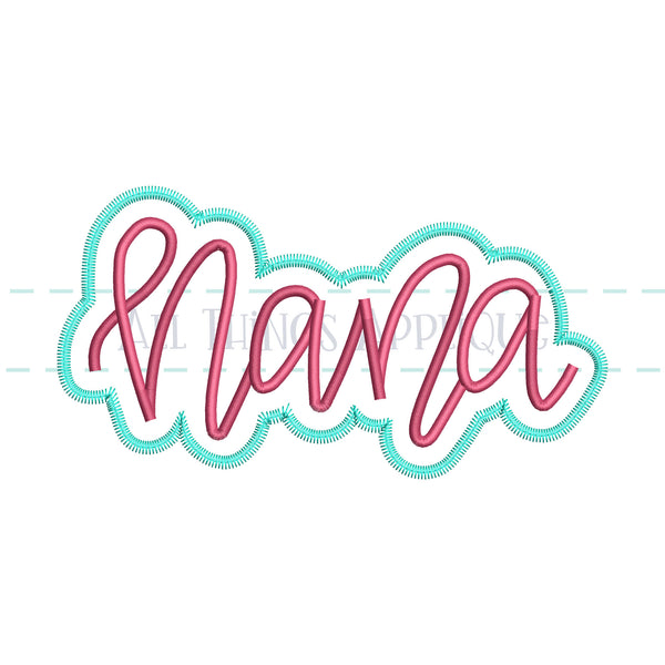 Nana - Cursive - ZZ – allthingsapplique
