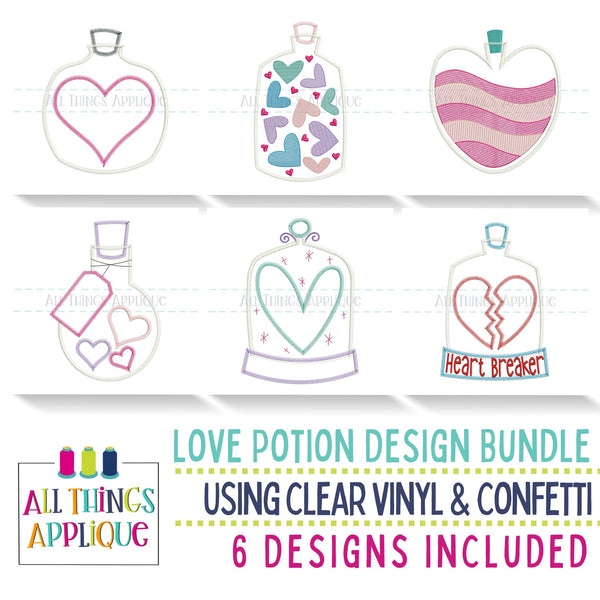 Valentine Love Potion Design Bundle allthingsapplique