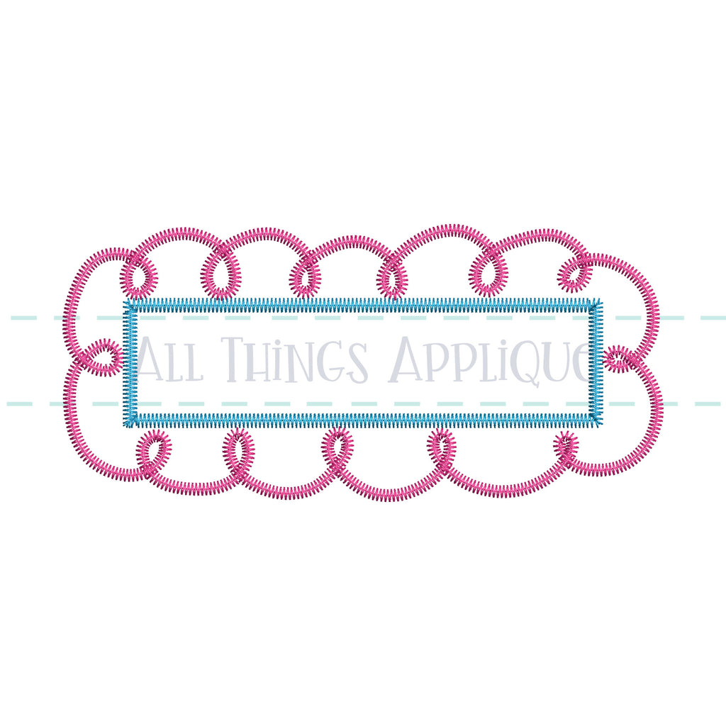 Name Pattern Frame Loopy Name Frame - Zig Zag – allthingsapplique