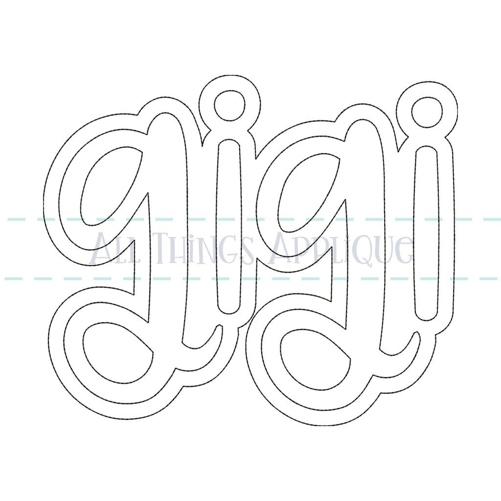 Gigi In Cursive GiGi - Cursive - 3 - Bean – allthingsapplique