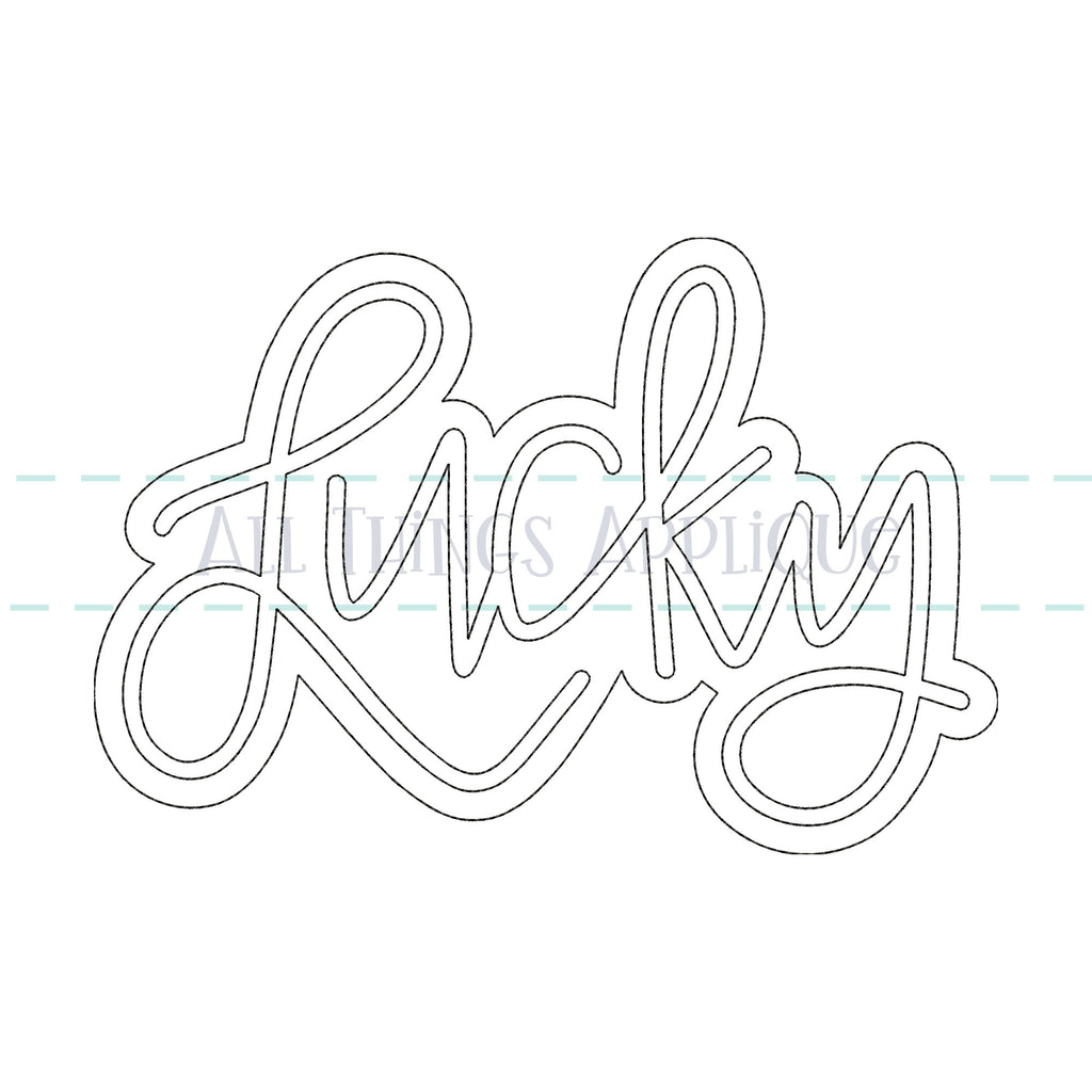 Luck Cursive Lucky - Cursive - Bean – allthingsapplique