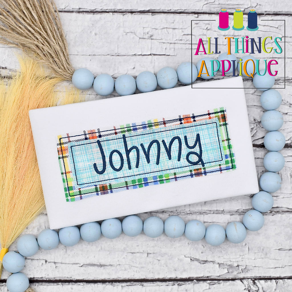 Rectangle For Names Designs Double Rectangle Name Frame - Bean – allthingsapplique