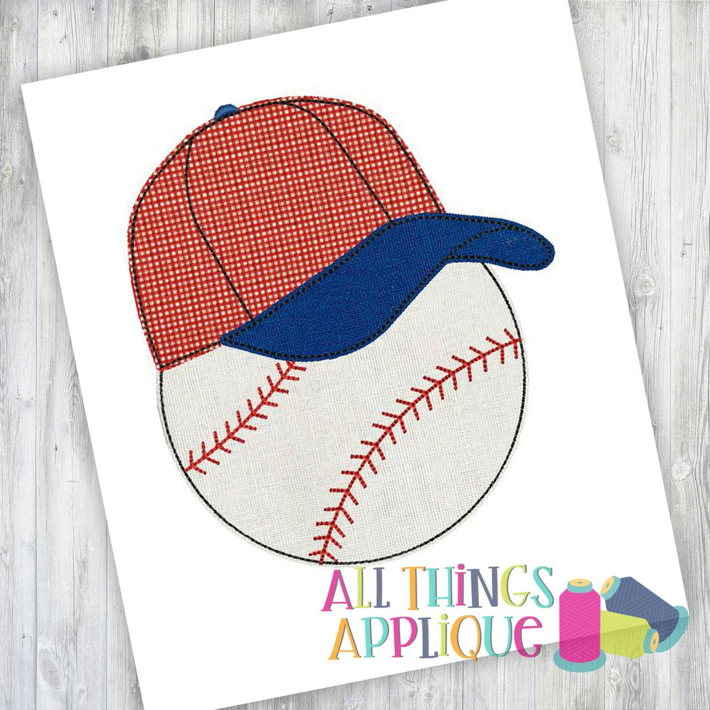Cap on Baseball - Bean – allthingsapplique cap-on-baseball-bean-allthingsapplique