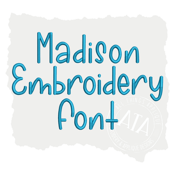 Madison Embroidery Font – allthingsapplique