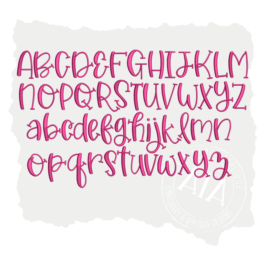 Kinsley Embroidery Font – allthingsapplique