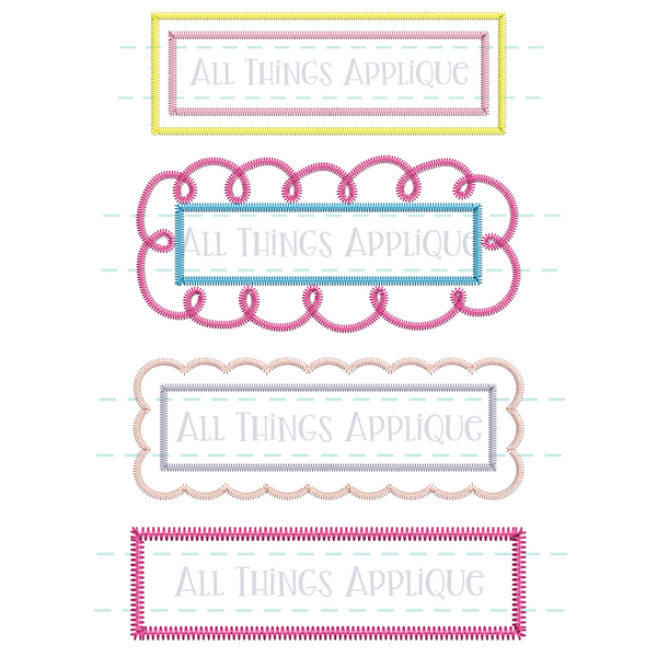 Name Frame Icon Name Frame Set - Zig Zag – allthingsapplique
