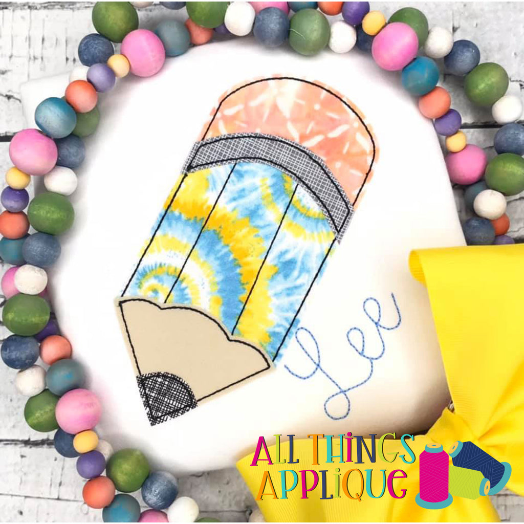 Beans Writing Pencil Applique Design for Back to School – allthingsapplique