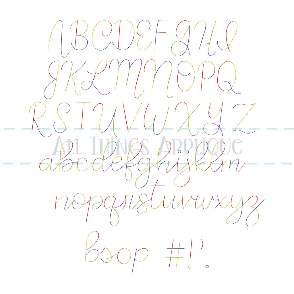 Cursive Yarn Embroidery Font – allthingsapplique