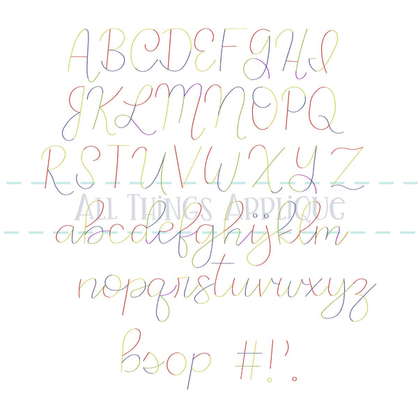 Cursive Yarn Embroidery Font – allthingsapplique