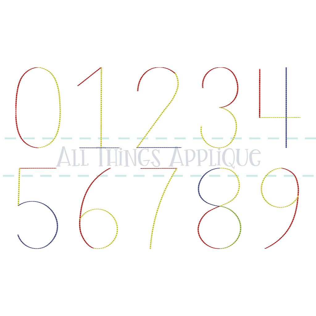 Numbers Yarn Embroidery Font – allthingsapplique