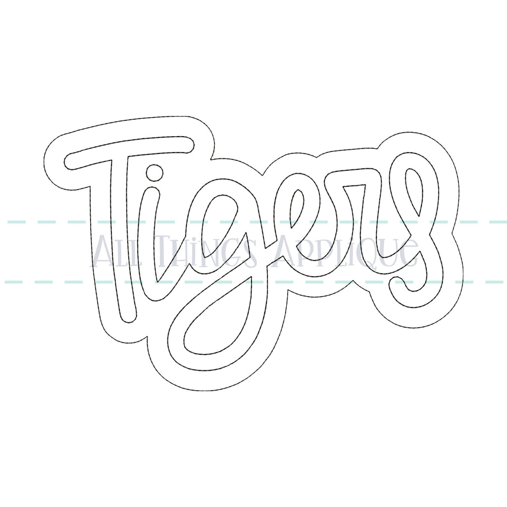 Tigers Work Cursive Tigers - Cursive - Bean – allthingsapplique